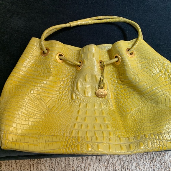 Brahmin Bags Brahmin Yellow Leather Shoulder Bag Poshmark
